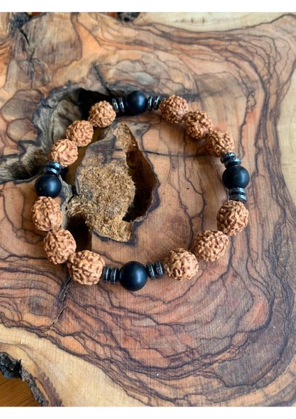 Rudraksha ve Oniks Bileklik
