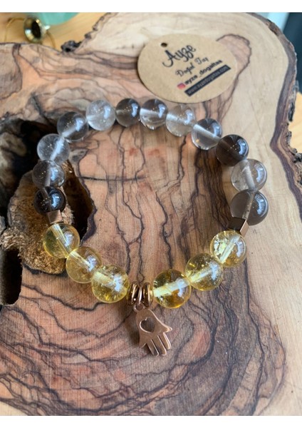 Dumanlı Kuvars ve Sitrin Bilekliğimiz