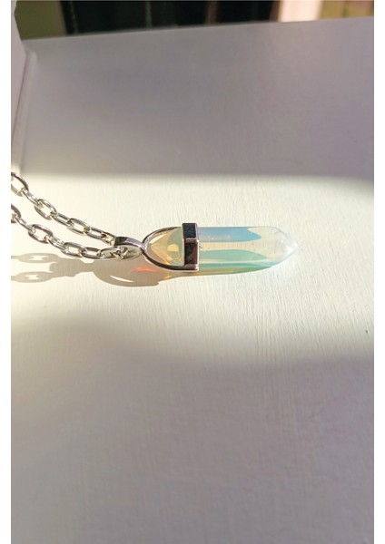 Opal Doğal Taş Çivi Kesim Zincir Kolye fiyatları