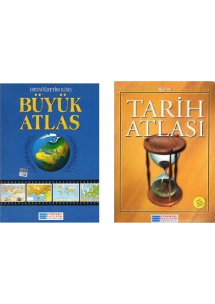 Evrensel İletişim Yayınları  Büyük Atlas Karton Kapak + Tarih Atlası 2 Li Set