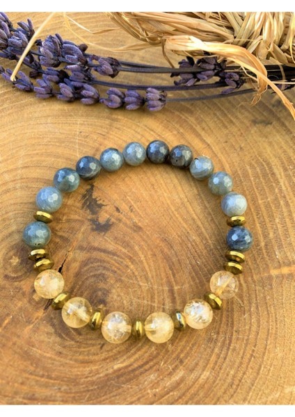 Sitrin Labradorit ve Hematit Bileklik