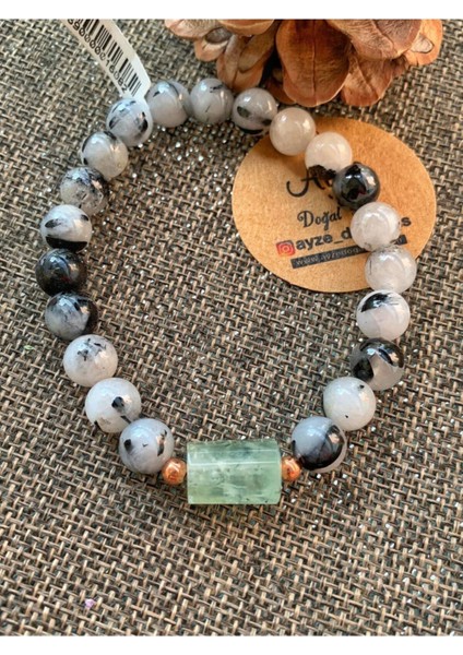 Rutil Kuvars ve Phrenit Bileklik