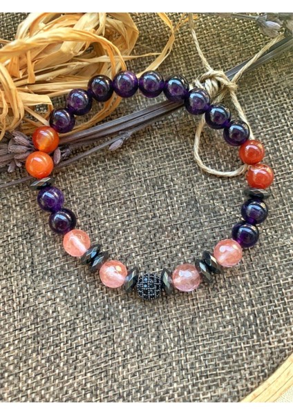 Ametist, Pembe Kuvars ve Akik Bileklik