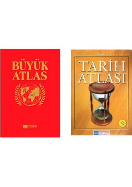 Evrensel İletişim Yayınları  Büyük Atlas Ciltli + Tarih Atlası 2 Li Set