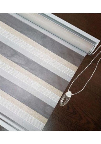 Lux Bambu Renk Geçişli Zebra Stor Perde Alüminyum Kasalı Yüksek Kaliteli - Gri, Bej fiyatları