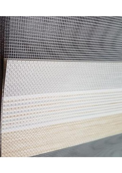 Lux Bambu Renk Geçişli Zebra Stor Perde Alüminyum Kasalı Yüksek Kaliteli - Gri, Bej modelleri