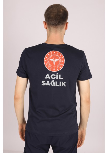 Lacivert 112 Acil Sağlık V Yaka Tişört Unisex fırsatları