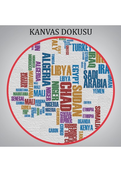 Ülke Isimli Dünya Haritası Kanvas Tablo 1006