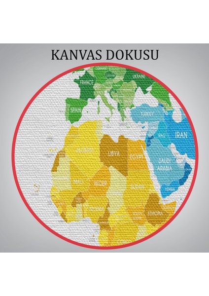 Dünya Haritası Dekoratif Kanvas Tablo 1090