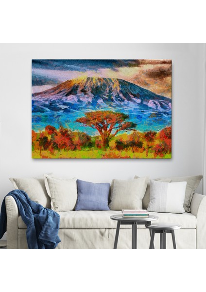 Tanzanya Kilimanjaro Dağı Manzarası Duvar TABLOSU-3480 fiyatları