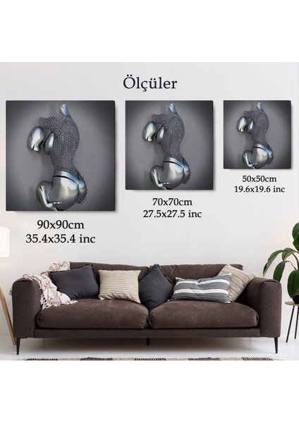 Kanvas Tablo, Gri ve Gümüş Duvar Dekoru, Aşk Sanatı, 3D Efektli Gümüş İNSAN-5349 fırsatları