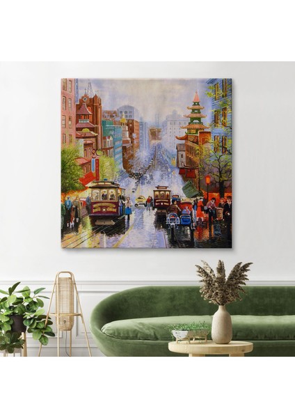 Aşağı California Sokak Gelen Nob Hill Thomas Duvar TABLOSU-5825 fiyatları