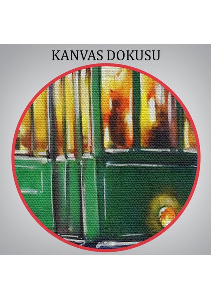 Eski Tramvay Retro Yağlıboya Görünüm Dekoratif Kanvas Duvar TABLOSU-3574 indirimleri