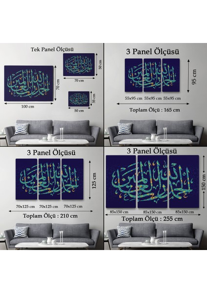 Allaha Şükürler Olsun, Yazılı Dekoratif Kanvas TABLO-3311 fırsatları