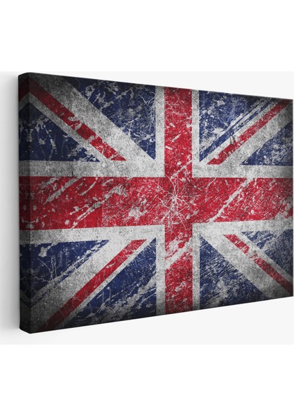 Ingiltere Bayrağı Rustik Kanvas Tablo, Ev ve Ofis DEKORU-5392