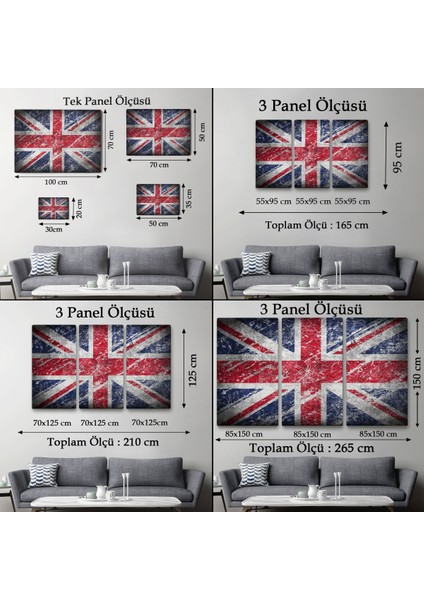 Ingiltere Bayrağı Rustik Kanvas Tablo, Ev ve Ofis DEKORU-5392 fırsatları