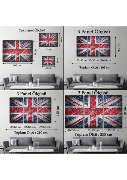 Ingiltere Bayrağı Rustik Kanvas Tablo, Ev ve Ofis DEKORU-5392 indirimleri