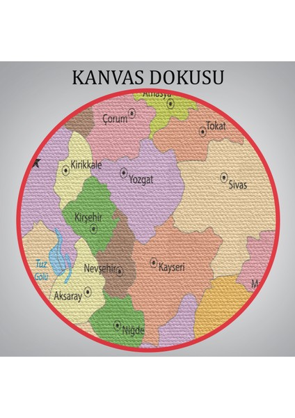 Kanvas Türkiye Haritası Komşulu Ülkeli Dekoratif 1067 indirimleri