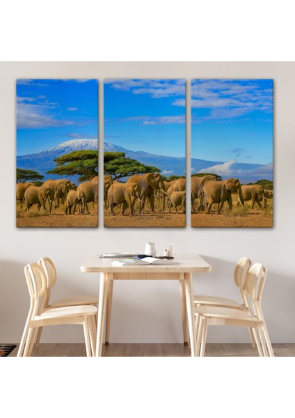 Fil Sürüsü Dekoratif Kanvas Tablo 1143 modelleri