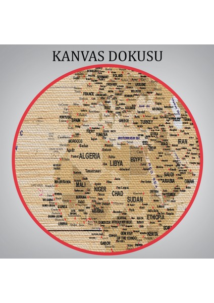 Ahşap Görünümlü Dünya Haritası Ayrıntılı ve Dekoratif Kanvas Tablo 1810 indirimleri