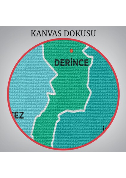 Kocaeli Ili ve Ilçeler Haritası Dekoratif Kanvas Tablo 1400