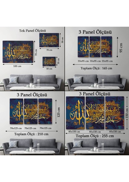 Allah'tan Başka Ilah Yoktur; Muhammed (A.s) Allah'ın Kulu ve Elçisidir,kanvas TABLO-3333