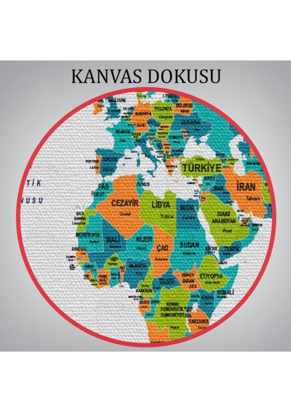 Türkçe Dünya Haritası Dekoratif Kanvas Tablo Ülke ve Başkentli 1530 indirimleri