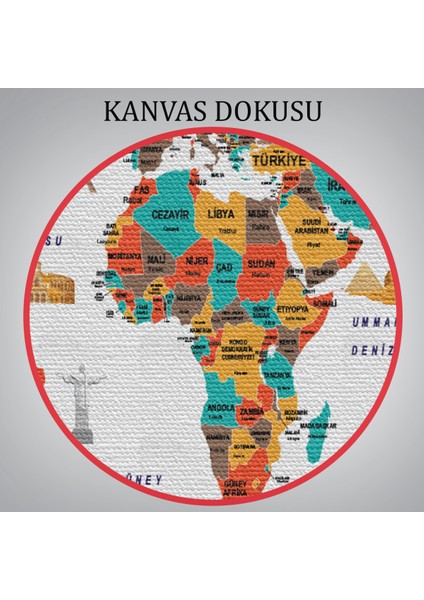 Türkçe Dünya Haritası Ülke Bayrak ve Başkentli Kanvas Tablo 1922 indirimleri
