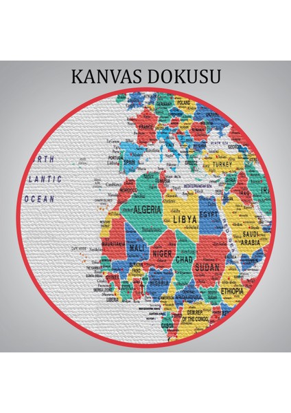 Dünya Haritası Dekoratif Kanvas Tablo Son Derece Detaylı ve Eğitici 1591 indirimleri