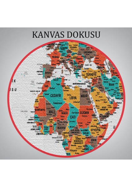Türkçe Dünya Haritası Dekoratif Kanvas Tablo Son Derece Detaylı 1616 indirimleri