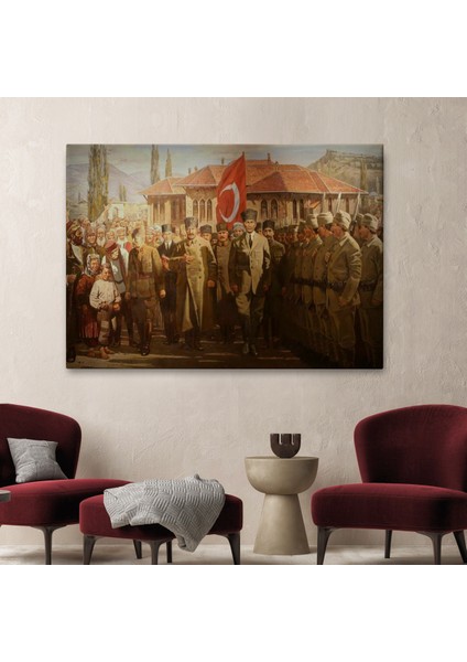 Atatürk'ün Tbmm’den Cepheye Uğurlanma TABLOSU-6552 fiyatları