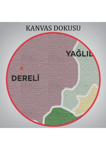 Giresun Ili ve Ilçeler Haritası Dekoratif Kanvas Tablo 1346 indirimleri
