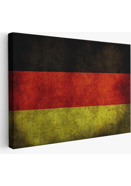 Almanya Bayrağı Rustik Kanvas Tablo, Ev ve Ofis Dekoru TABLO-5387