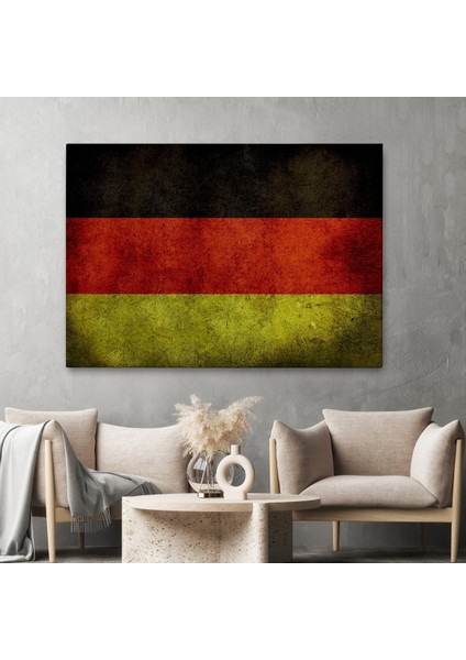 Almanya Bayrağı Rustik Kanvas Tablo, Ev ve Ofis Dekoru TABLO-5387 fiyatları