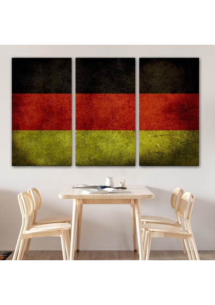 Almanya Bayrağı Rustik Kanvas Tablo, Ev ve Ofis Dekoru TABLO-5387 modelleri