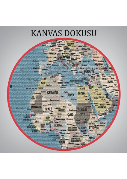 Türkçe Dünya Haritası Ayrıntılı Eğitici-Öğretici Okyanuslu Dekoratif Kanvas Tablo 2522 indirimleri