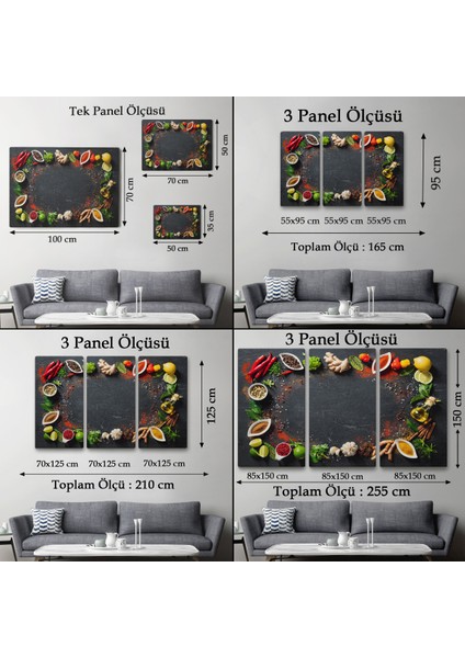 Mutfak Masasındaki Baharatlar Dekoratif Kanvas Duvar TABLOSU-3727 fırsatları