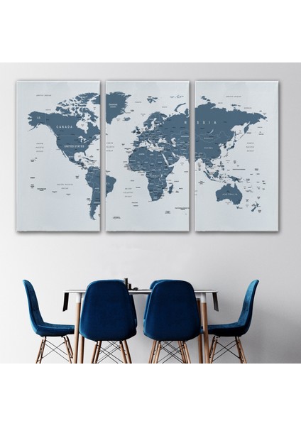 Dünya Haritası Dekoratif Kanvas Tablo 1062 modelleri