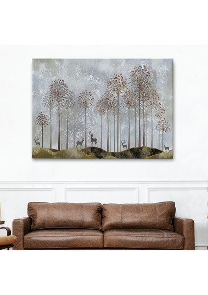Ormandaki Geyikler Dekoratif Duvar TABLOSU-3682 fiyatları