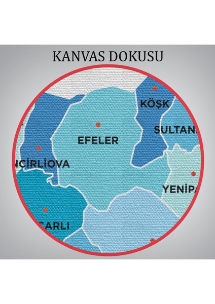 Aydın Ili ve Ilçeler Haritası Dekoratif Kanvas Tablo 1278 indirimleri