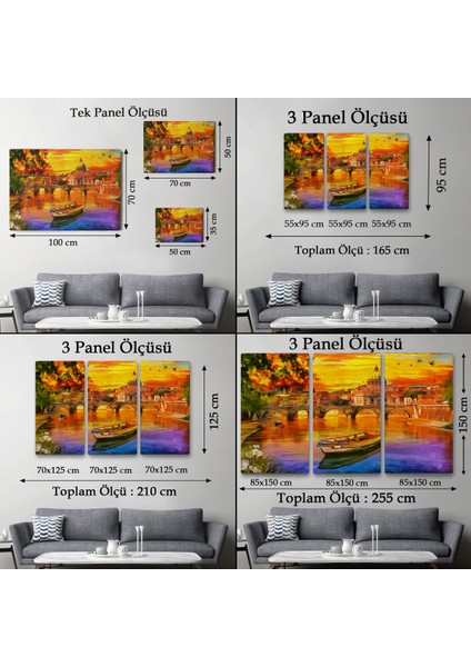 Italya'daki Aziz Petrus Katedrali ve Tiber Nehri TABLOSU-3544 fırsatları