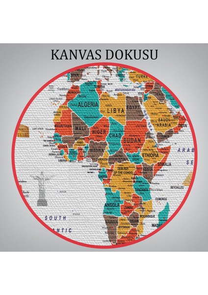 Dünya Haritası Ayrıntılı Eğitici Sembollü Bayraklı Dekoratif Kanvas Tablo 2843 indirimleri