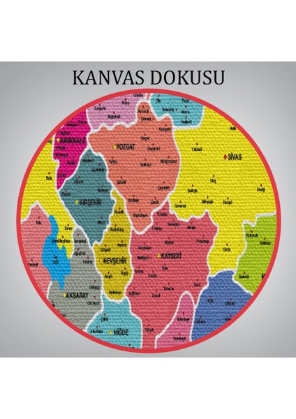 Türkiye Haritası Kanvas Tablo Il ve Ilçeli Ayrıntılı Eğitici Dekoratif Tablo 3024 indirimleri