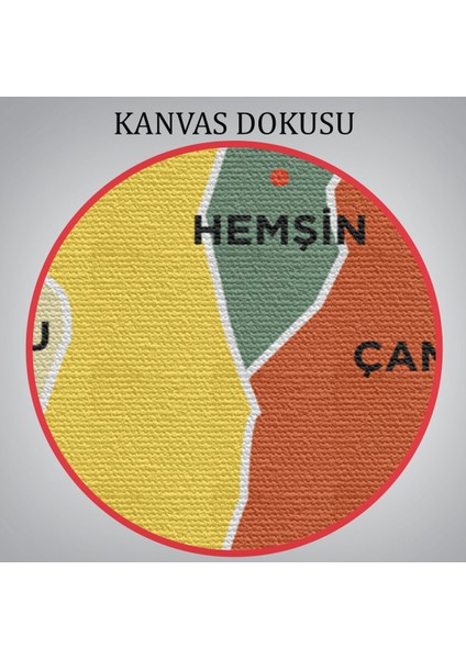 Rize Ili ve Ilçeler Haritası Dekoratif Kanvas Tablo 1440 indirimleri