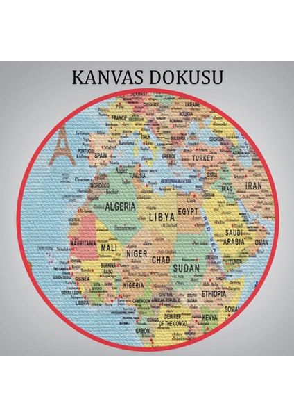 Dünya Haritası Tablo Son Derece Detaylı Dekoratif OKYANUSLU-2019