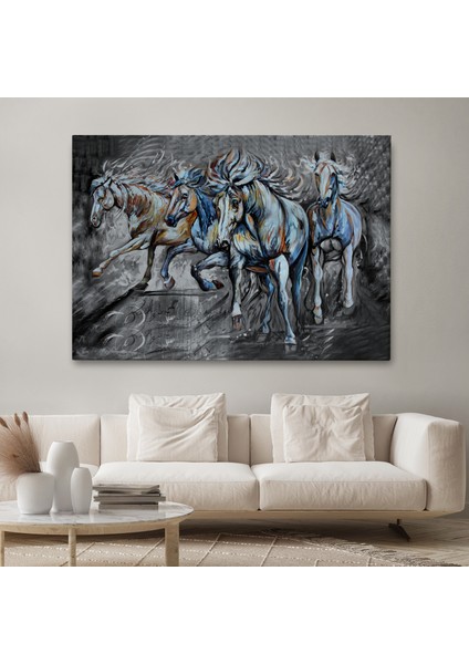 Koşan Atlar Dekoratif Duvar TABLOSU-3468 fiyatları