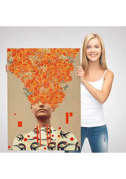 Gerçeküstü Kadın Kanvas Duvar Sanatı, Portakal Çiçekleri Kanvas TABLO-5232 modelleri