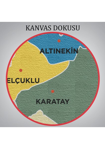 Konya Ili ve Ilçeler Haritası Dekoratif Kanvas Tablo 1404 indirimleri