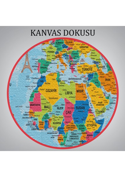 Türkçe Dünya Haritası Kanvas Tablo Son Derece Detaylı ve DEKORATIF-2024 indirimleri