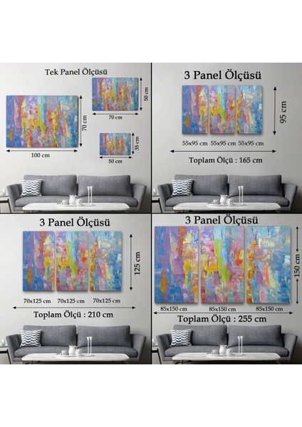 Yüksel Dokulu Soyut Yağlıboya Görünüm Dekoratif Kanvas Duvar TABLOSU-3570 fırsatları